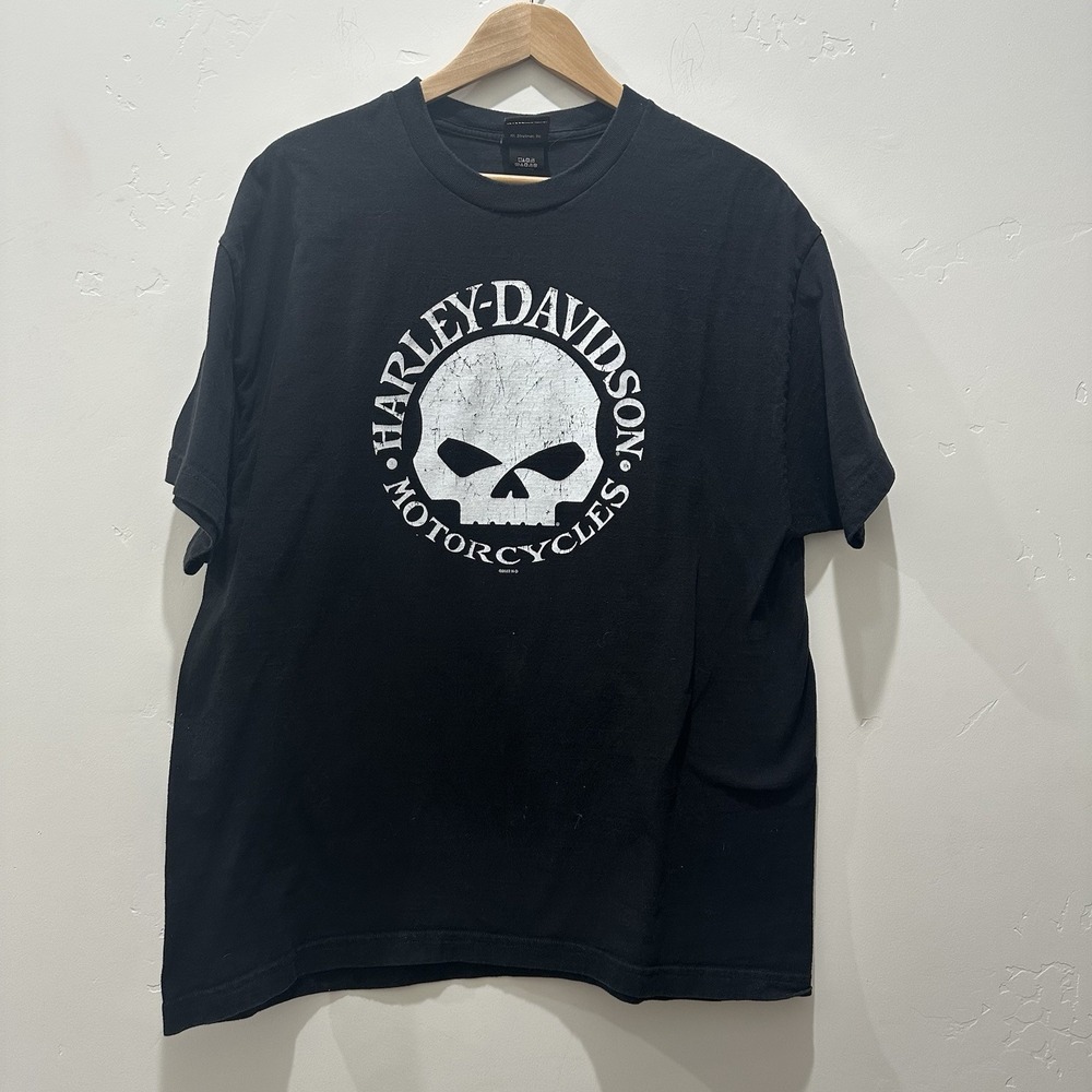 Harley Davidson Shirt Skull Front Yuba‎ City CA Biker Motorcycle Chopper Tee